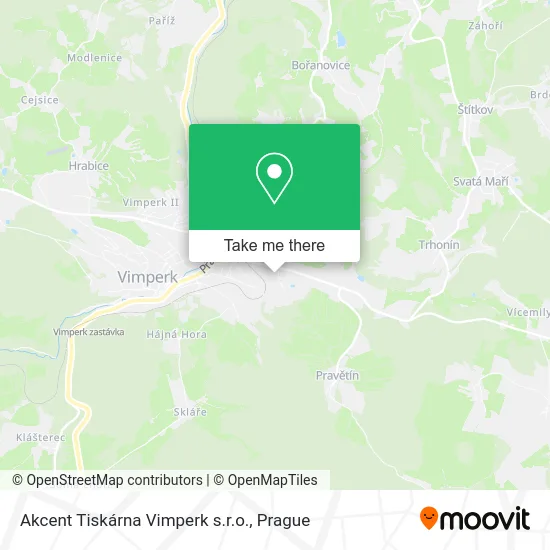 Карта Akcent Tiskárna Vimperk s.r.o.