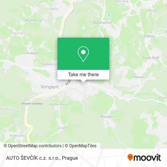 Карта AUTO ŠEVČÍK c.z. s.r.o.