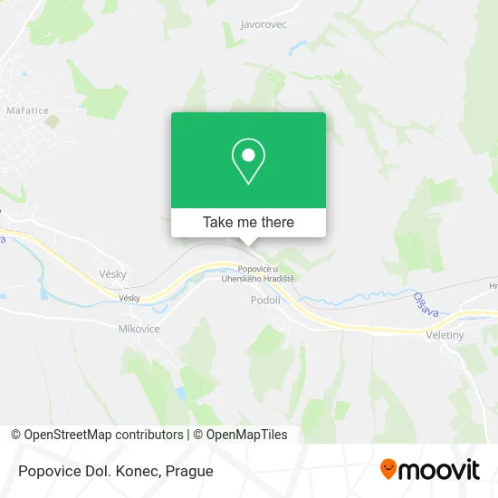 Карта Popovice Dol. Konec