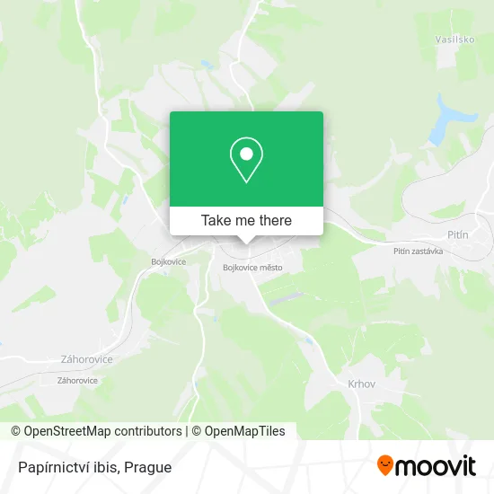 Карта Papírnictví ibis