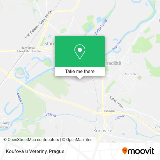 Карта Kouřová u Veteriny