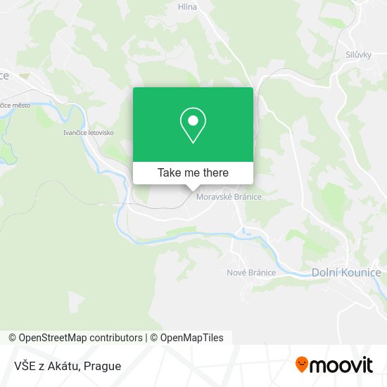 Карта VŠE z Akátu