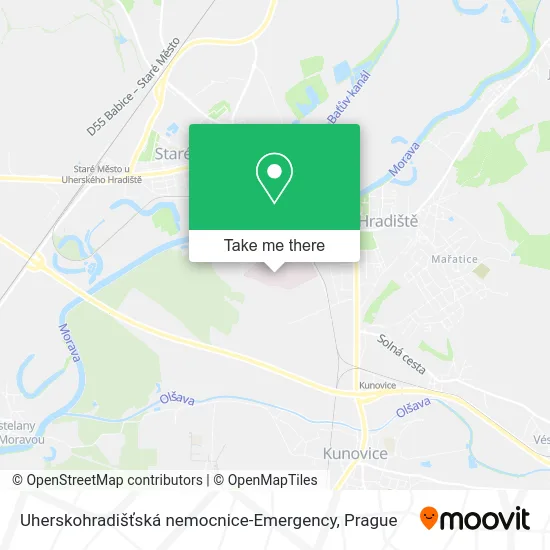 Карта Uherskohradišťská nemocnice-Emergency