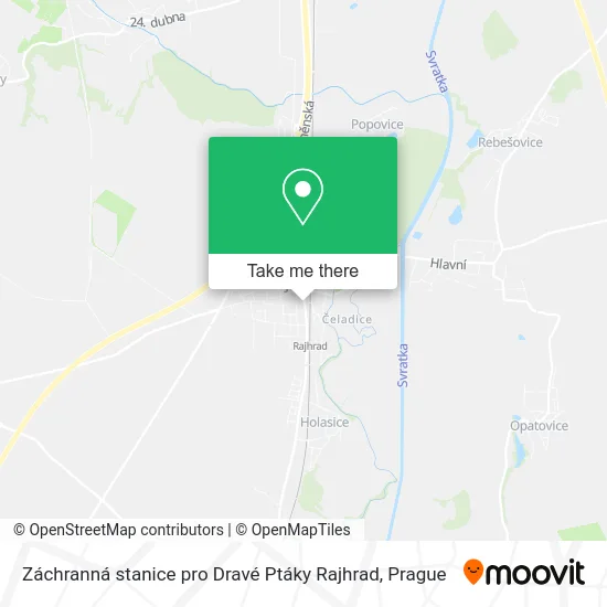 Карта Záchranná stanice pro Dravé Ptáky Rajhrad