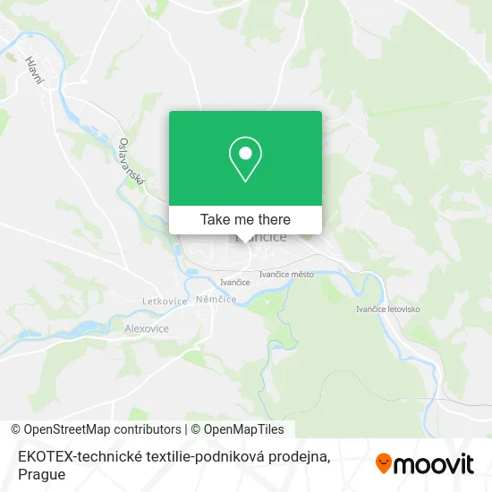 Карта EKOTEX-technické textilie-podniková prodejna