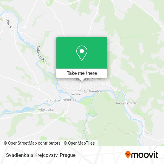 Svadlenka a Krejcovstv map
