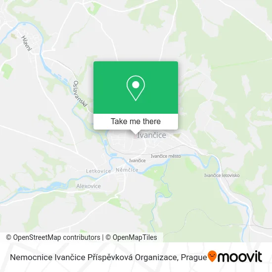 Карта Nemocnice Ivančice Příspěvková Organizace
