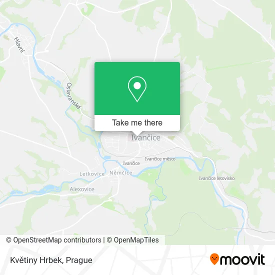 Květiny Hrbek map