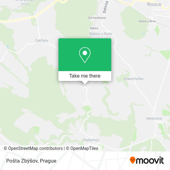 Карта Pošta Zbýšov