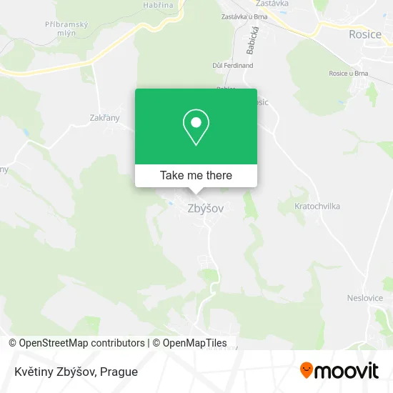 Květiny Zbýšov map