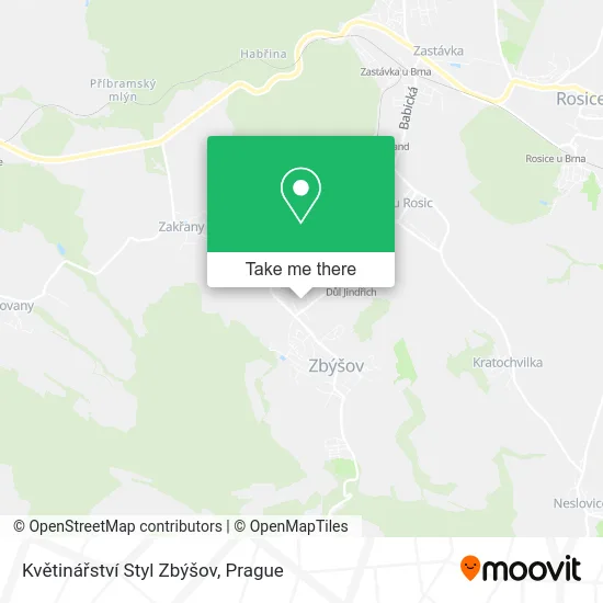 Květinářství Styl Zbýšov map