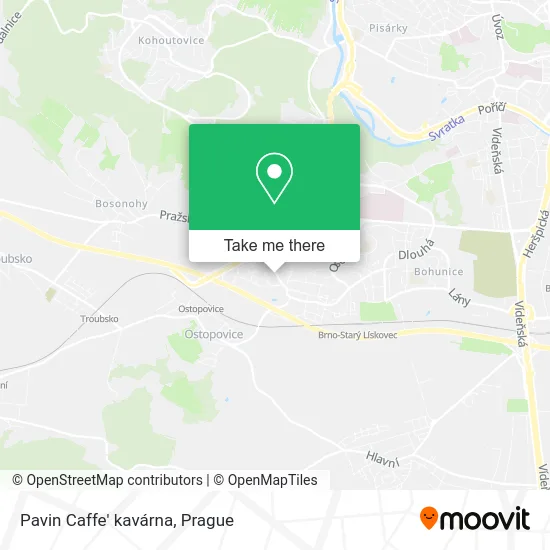 Карта Pavin Caffe' kavárna