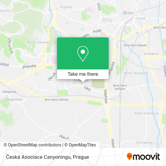 Карта Česká Asociace Canyoningu