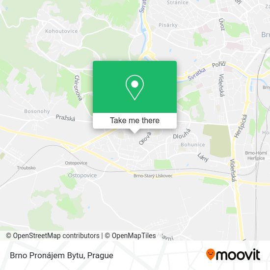 Карта Brno Pronájem Bytu