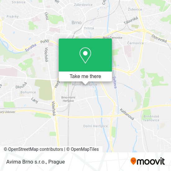 Карта Avima Brno s.r.o.