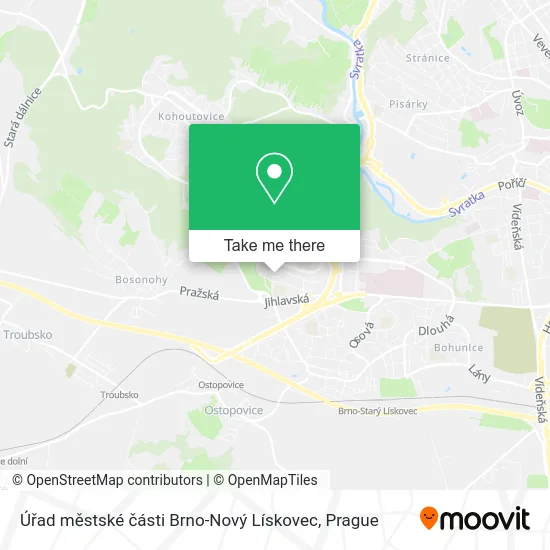 Карта Úřad městské části Brno-Nový Lískovec