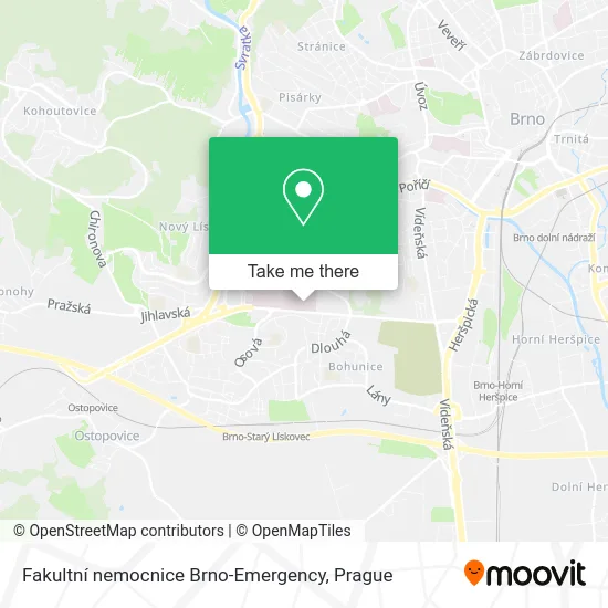 Fakultní nemocnice Brno-Emergency map