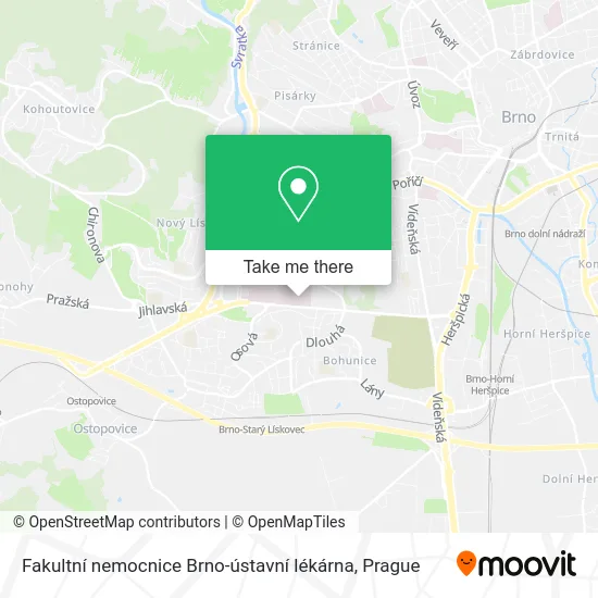 Fakultní nemocnice Brno-ústavní lékárna map