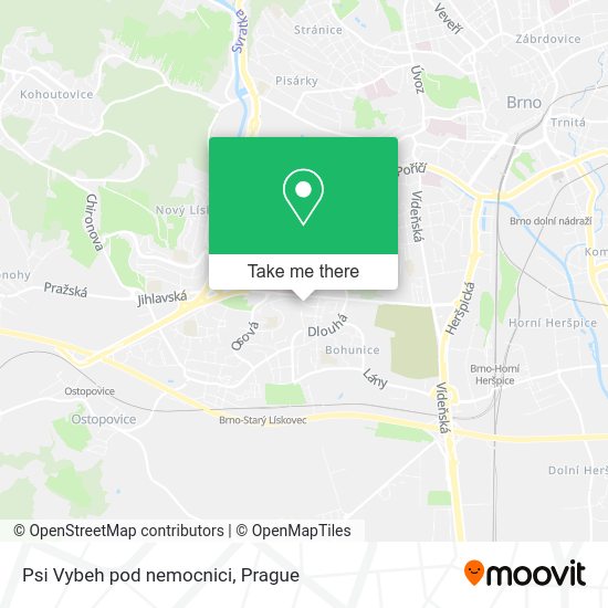 Карта Psi Vybeh pod nemocnici
