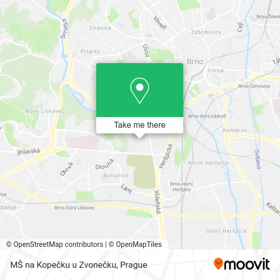 Карта MŠ na Kopečku u Zvonečku