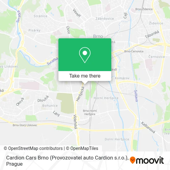 Карта Cardion Cars Brno (Provozovatel auto Cardion s.r.o.)