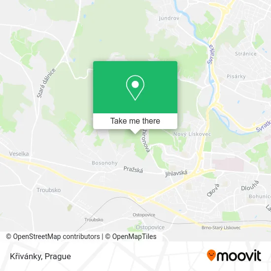 Křivánky map