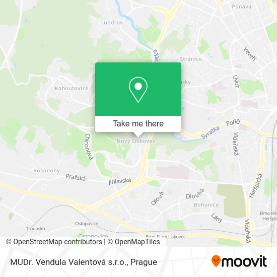 Карта MUDr. Vendula Valentová s.r.o.