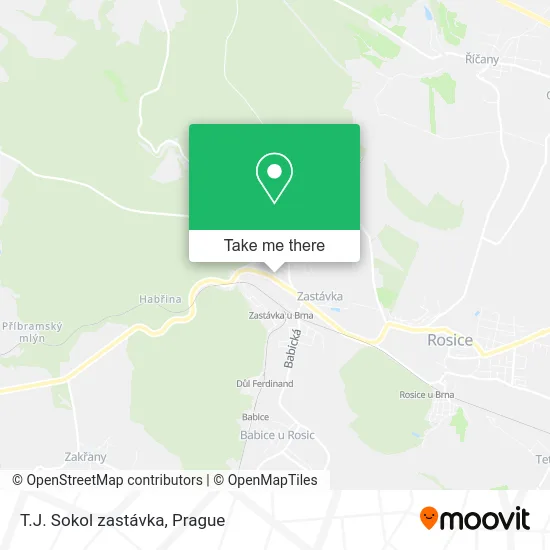 Карта T.J. Sokol zastávka