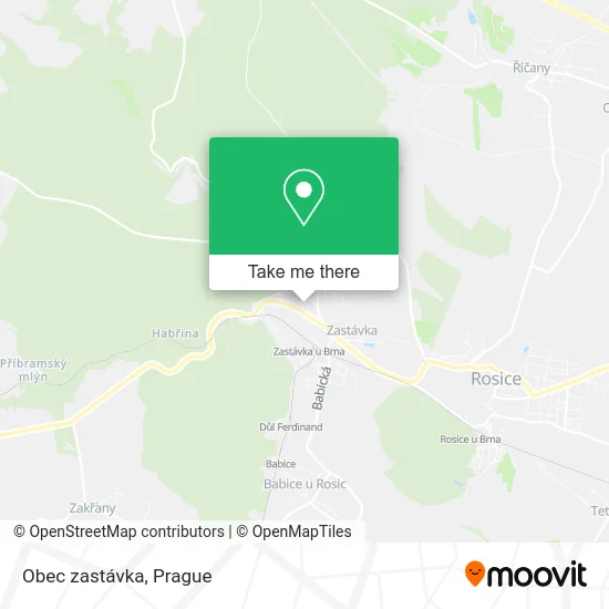 Карта Obec zastávka
