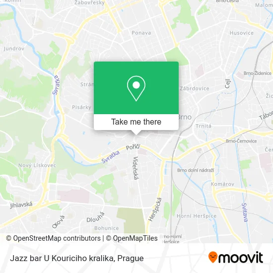 Jazz bar U Kouriciho kralika map