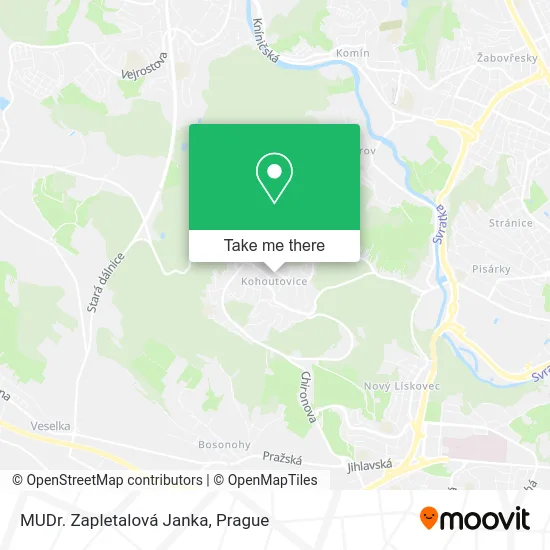 Карта MUDr. Zapletalová Janka