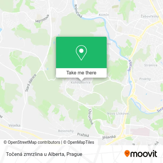 Карта Točená zmrzlina u Alberta