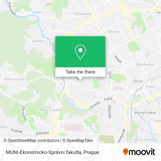 Карта MUNI-Ekonomicko-Správní fakulta