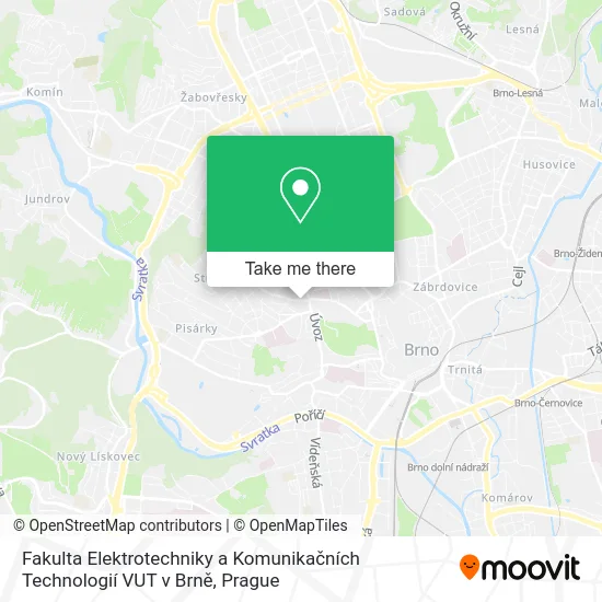 Fakulta Elektrotechniky a Komunikačních Technologií VUT v Brně map