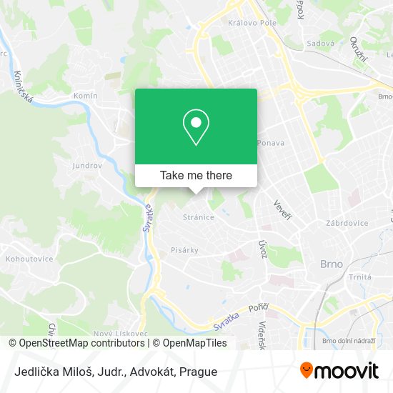Карта Jedlička Miloš, Judr., Advokát