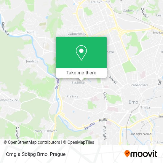 Карта Cmg a Sošpg Brno