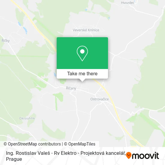 Карта Ing. Rostislav Valeš - Rv Elektro - Projektová kancelář