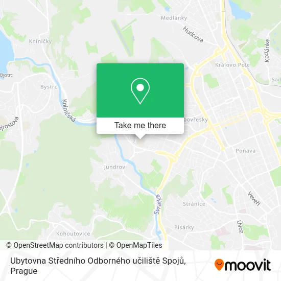 Карта Ubytovna Středního Odborného učiliště Spojů