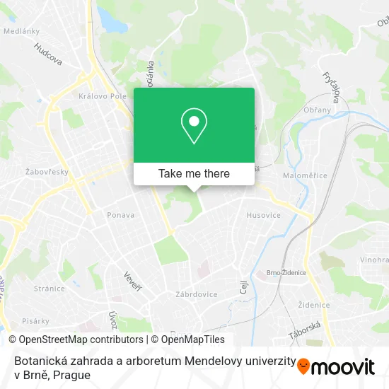 Карта Botanická zahrada a arboretum Mendelovy univerzity v Brně