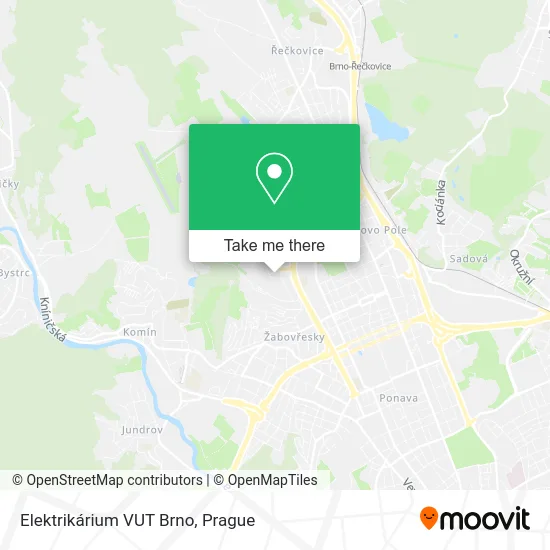 Карта Elektrikárium VUT Brno