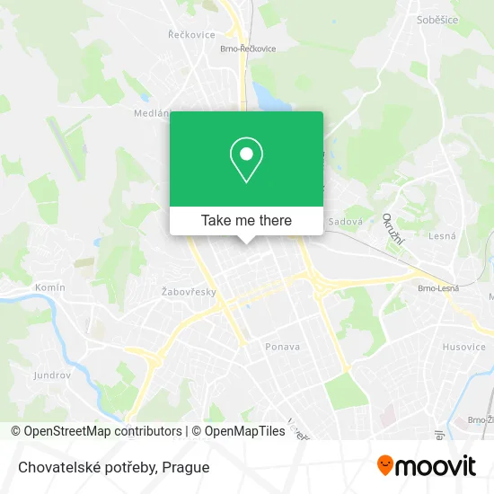 Карта Chovatelské potřeby