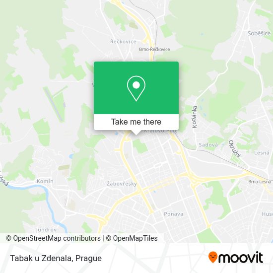 Карта Tabak u Zdenala