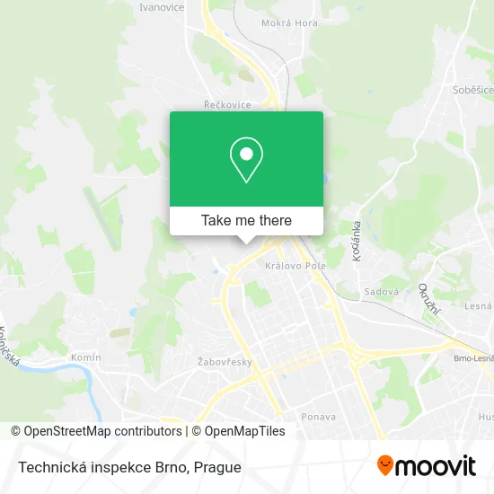 Карта Technická inspekce Brno