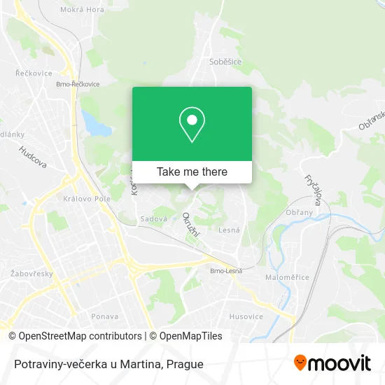 Карта Potraviny-večerka u Martina