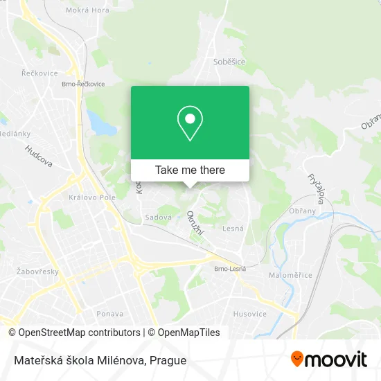 Карта Mateřská škola Milénova
