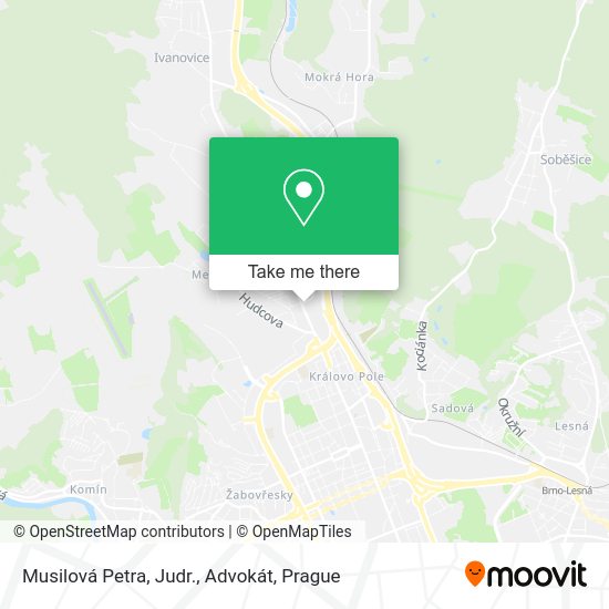 Карта Musilová Petra, Judr., Advokát