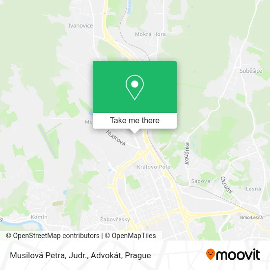 Карта Musilová Petra, Judr., Advokát