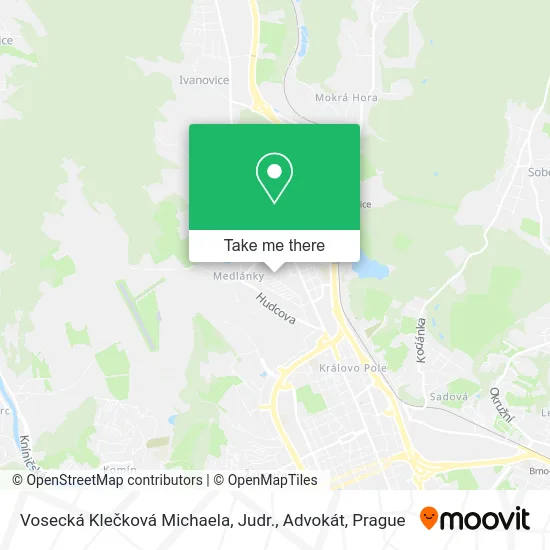 Карта Vosecká Klečková Michaela, Judr., Advokát