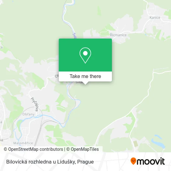 Карта Bilovícká rozhledna u Lidušky