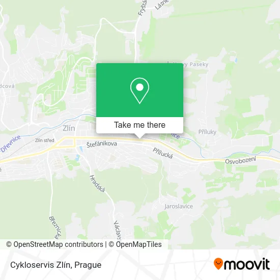 Карта Cykloservis Zlín
